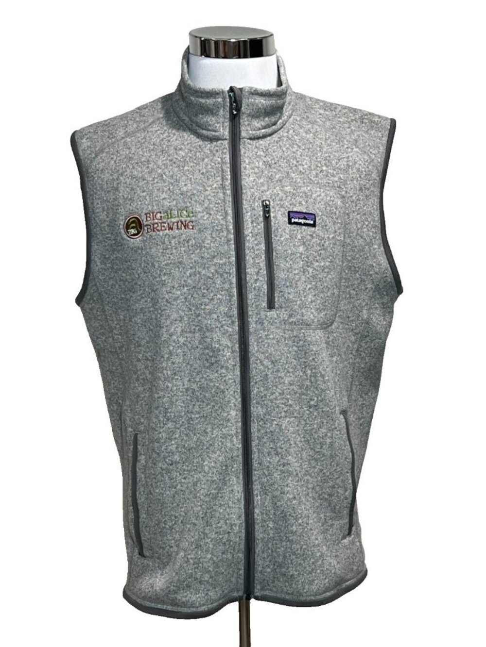 Patagonia Better Sweater Vest Mens XL Gray Heather Full Zip Fleece Chest Logo